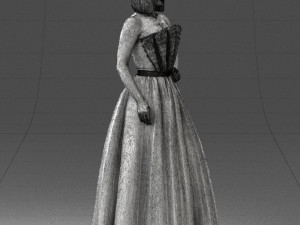 girl in dress 0149 3d print ready Modelo de Impressão 3D