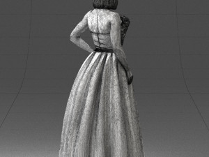 girl in dress 0149 3d print ready Modelo de Impressão 3D