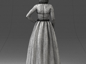 girl in dress 0149 3d print ready Modelo de Impressão 3D