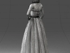 000483 Elegant Woman in Evening Dress 3D Print Model