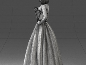girl in dress 0149 3d print ready Modelo de Impressão 3D