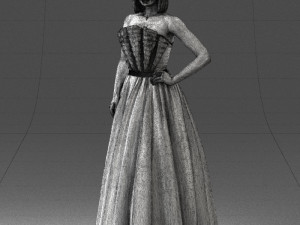 girl in dress 0149 3d print ready Modelo de Impressão 3D