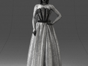 girl in dress 0149 3d print ready Modelo de Impressão 3D