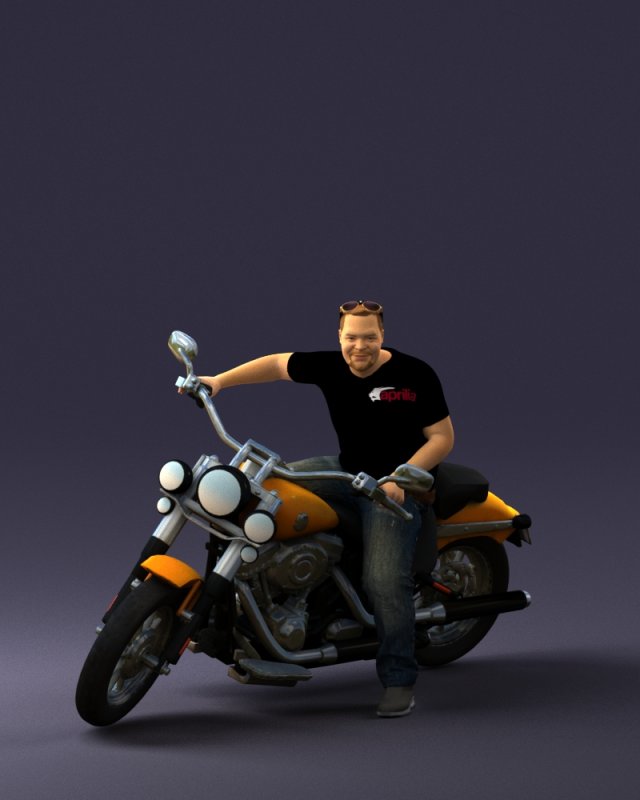 man on motorcycle 0142 Modèle 3D .c4d .max .obj .3ds .fbx .stl .blend 