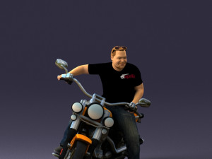 man on motorcycle 0142 Modèle 3D