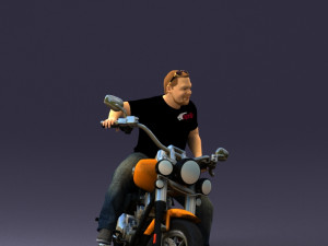 man on motorcycle 0142 Modèle 3D