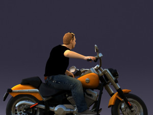 man on motorcycle 0142 Modèle 3D