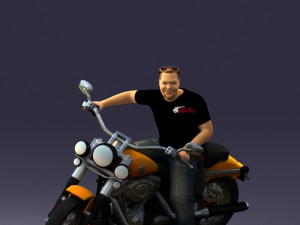man on motorcycle 0142 Modèle 3D