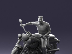 man on motorcycle 0142 Modèle 3D