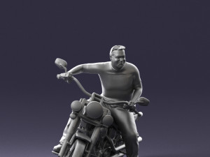 man on motorcycle 0142 Modèle 3D