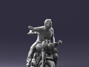man on motorcycle 0142 Modèle 3D