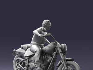 man on motorcycle 0142 Modèle 3D
