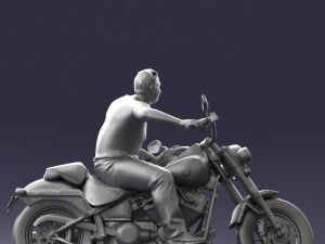 man on motorcycle 0142 Modèle 3D