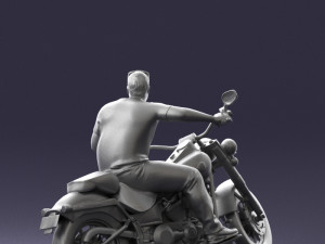 man on motorcycle 0142 Modèle 3D