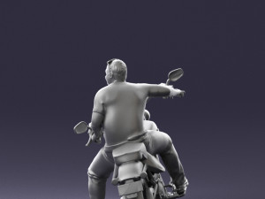 man on motorcycle 0142 Modèle 3D