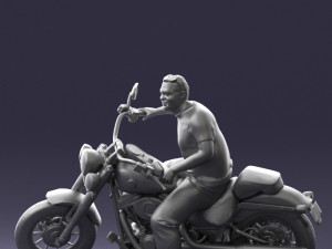 man on motorcycle 0142 Modèle 3D