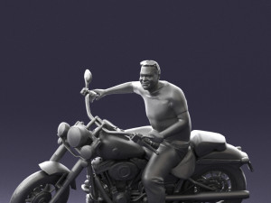man on motorcycle 0142 Modèle 3D