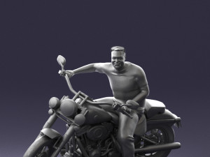 man on motorcycle 0142 Modèle 3D