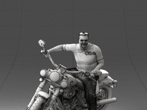 man on motorcycle 0142 Modèle 3D
