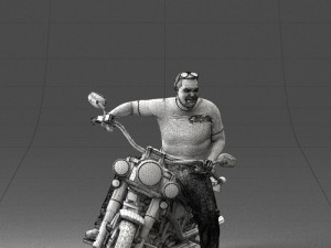 man on motorcycle 0142 Modèle 3D