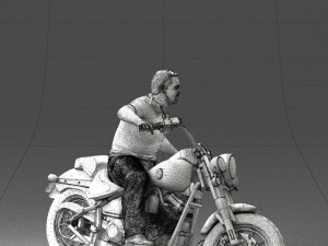 man on motorcycle 0142 Modèle 3D