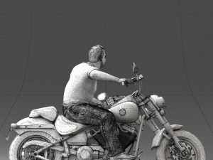 man on motorcycle 0142 Modèle 3D