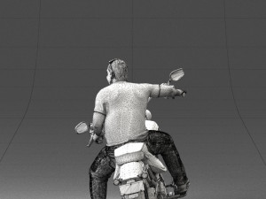man on motorcycle 0142 Modèle 3D