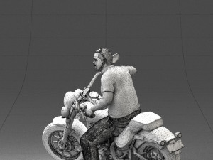 man on motorcycle 0142 Modèle 3D