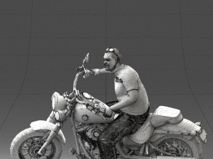 man on motorcycle 0142 Modèle 3D