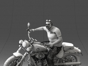 man on motorcycle 0142 Modèle 3D