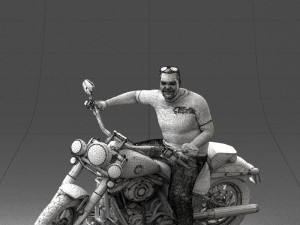 man on motorcycle 0142 Modèle 3D