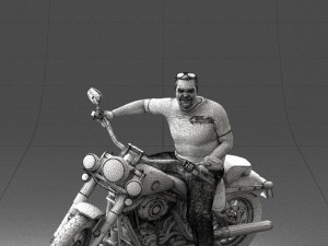 man on motorcycle 0142 Modèle 3D
