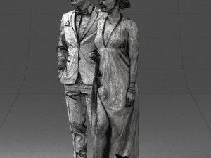 man woman and dog 0144 Model 3D