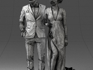 man woman and dog 0144 Model 3D
