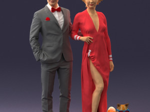 man woman and dog 0144 3d print ready Modelo de impresión 3D