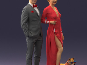 man woman and dog 0144 3d print ready 3D Print Model