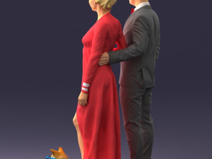 man woman and dog 0144 3d print ready 3D Print Model