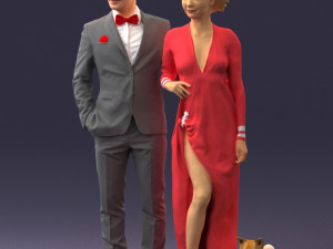 man woman and dog 0144 3d print ready 3D Print Model