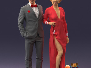 man woman and dog 0144 3d print ready 3D Print Model