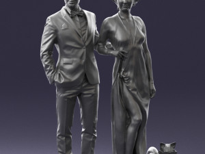 man woman and dog 0144 3d print ready 3D Print Model