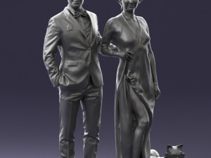 man woman and dog 0144 3d print ready 3D Print Model