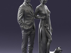 man woman and dog 0144 3d print ready 3D Print Model