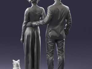 man woman and dog 0144 3d print ready 3D Print Model