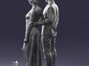 man woman and dog 0144 3d print ready 3D Print Model