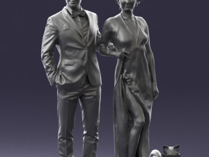 man woman and dog 0144 3d print ready 3D Print Model