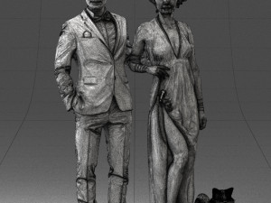 man woman and dog 0144 3d print ready 3D Print Model