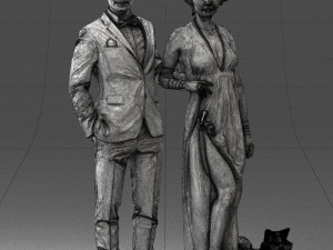 man woman and dog 0144 3d print ready 3D Print Model