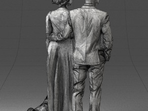 man woman and dog 0144 3d print ready 3D Print Model