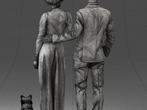 man woman and dog 0144 3d print ready 3D Print Model