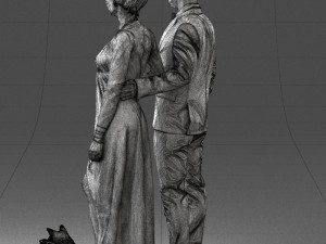 man woman and dog 0144 3d print ready 3D Print Model